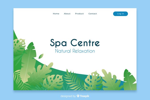 Spa landing page with natural elements