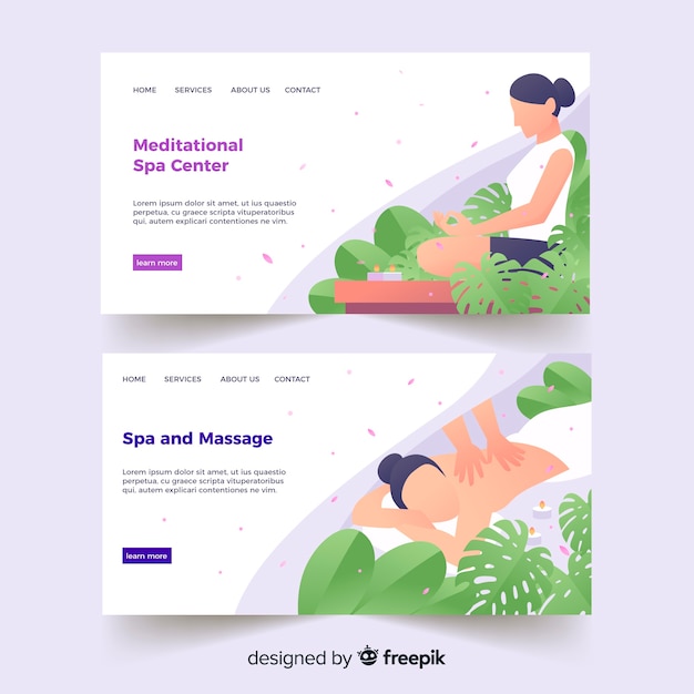 Free Vector spa landing page