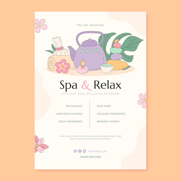 Free Vector spa poster design template