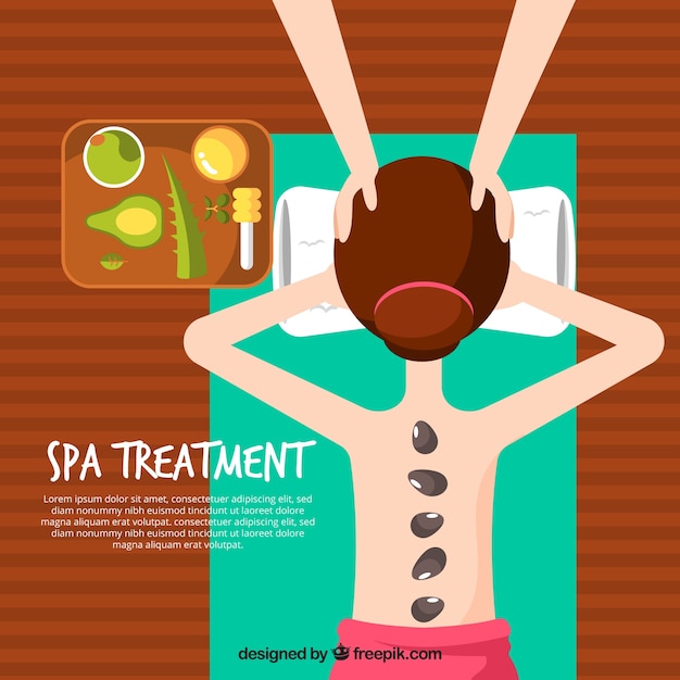 Free Vector spa treatment with woman relaxed background