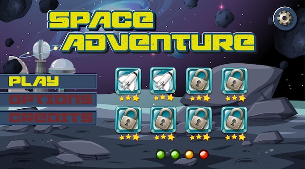 Free Vector space adventurer game background