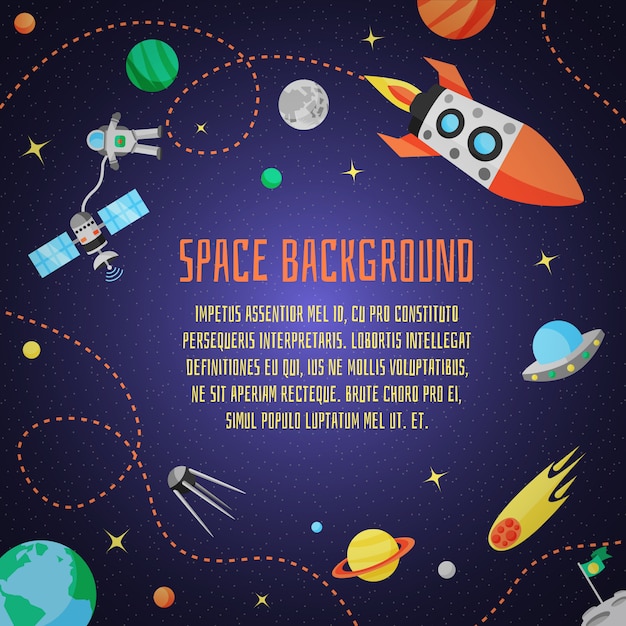 Free Vector space cartoon background