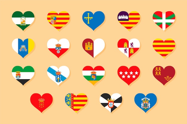 Free Vector spanish regions flag collection illustration