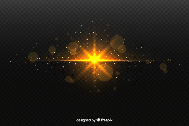 Sparkly explosion particles effect with transparent background