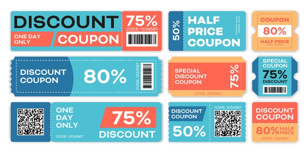 Special offers promo vouchers templates set