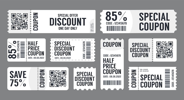 Free vector special offers promo vouchers templates set