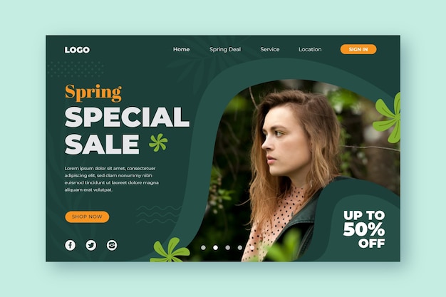 Special spring sale offers landing page