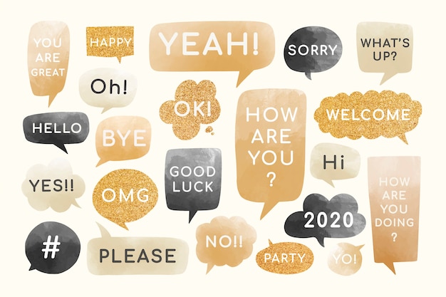 Free Vector speech bubbles set 