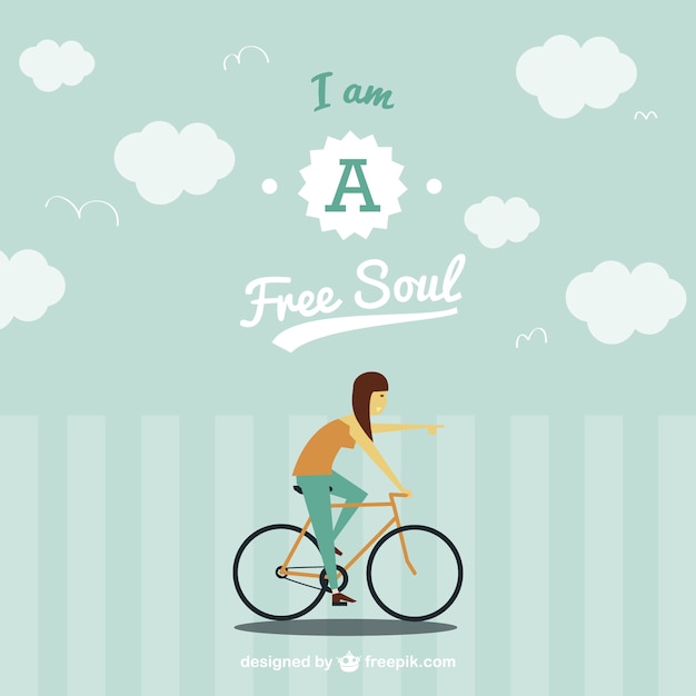 Free Vector spirit on bike background