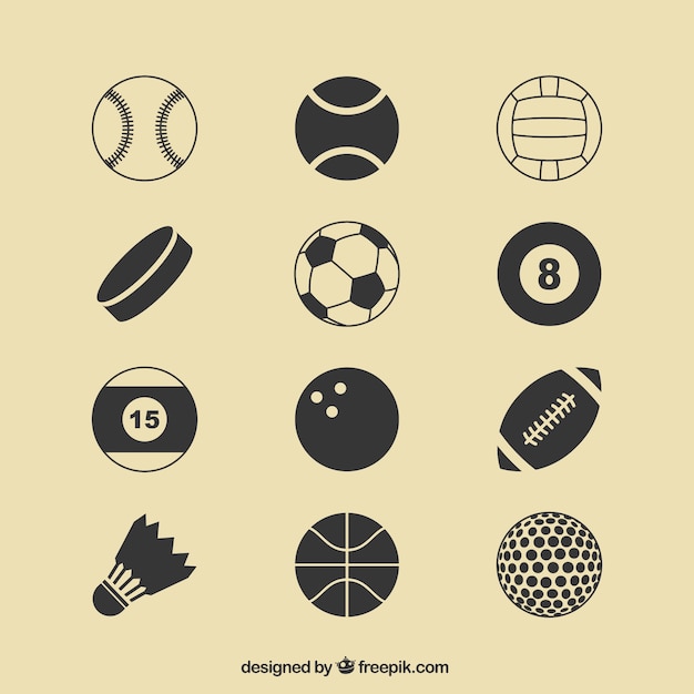 Free Vector sport balls icons