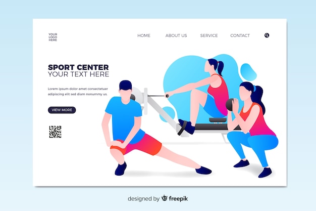 Sport center landing page