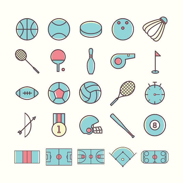 Free Vector sport icons collection