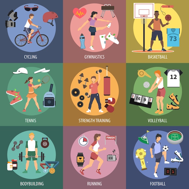 Free vector sport people concepts