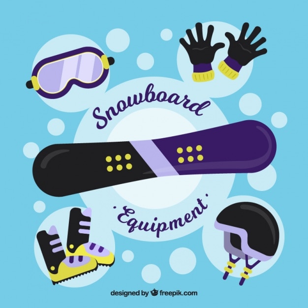 Free Vector sport ski elements set 