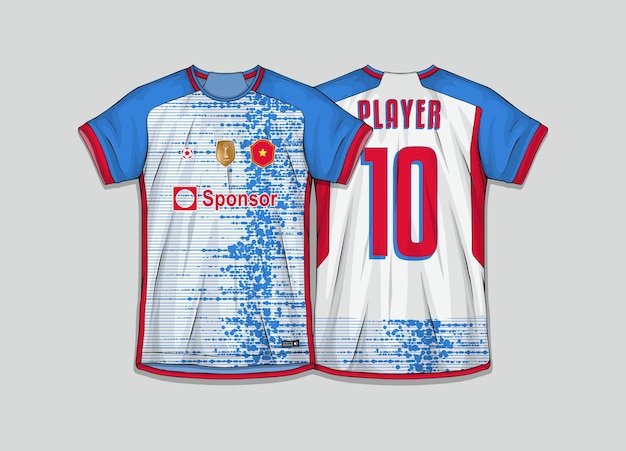 Free Vector sports shirt design ready to print football shirt for sublimation