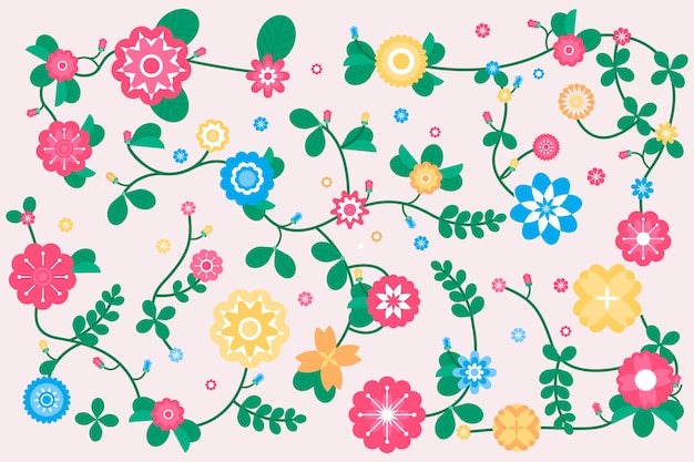 Free vector spring background in flat design