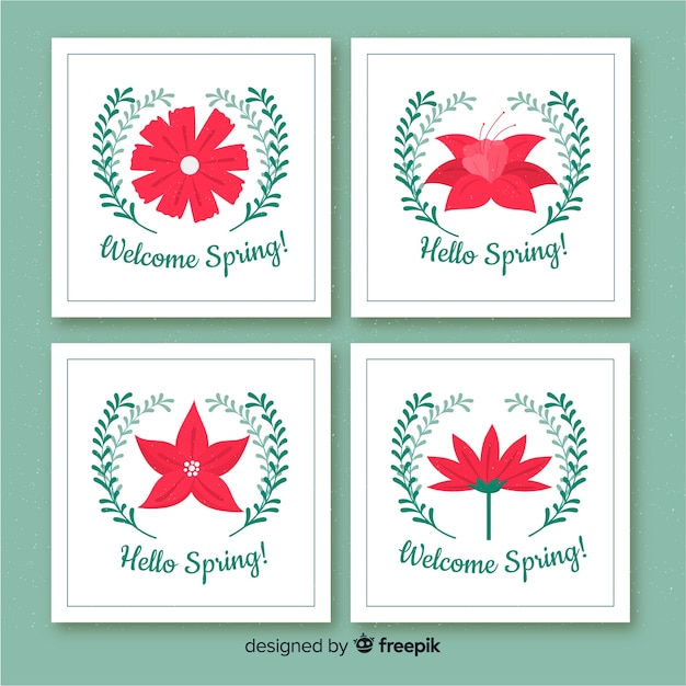 Free Vector spring card collection