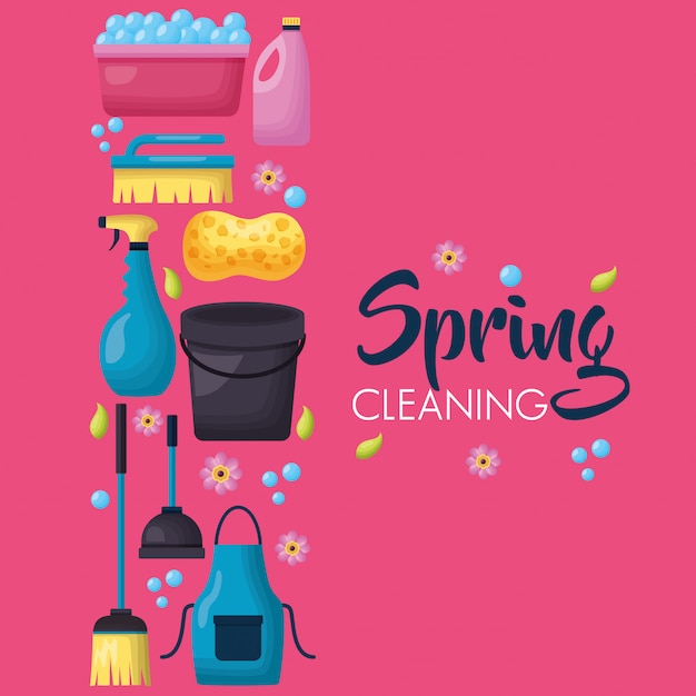 Free Vector spring cleaning tools