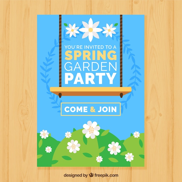 Free vector spring garden party invitation