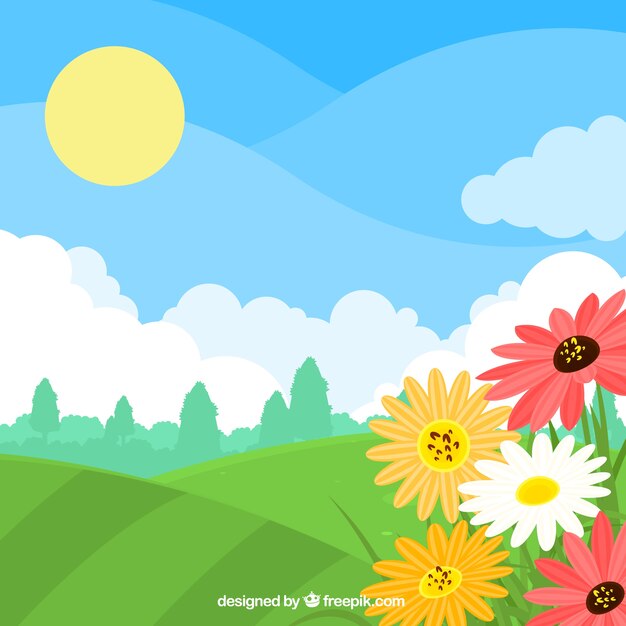 Spring landscape background