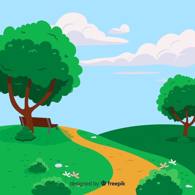 Free Vector spring landscape