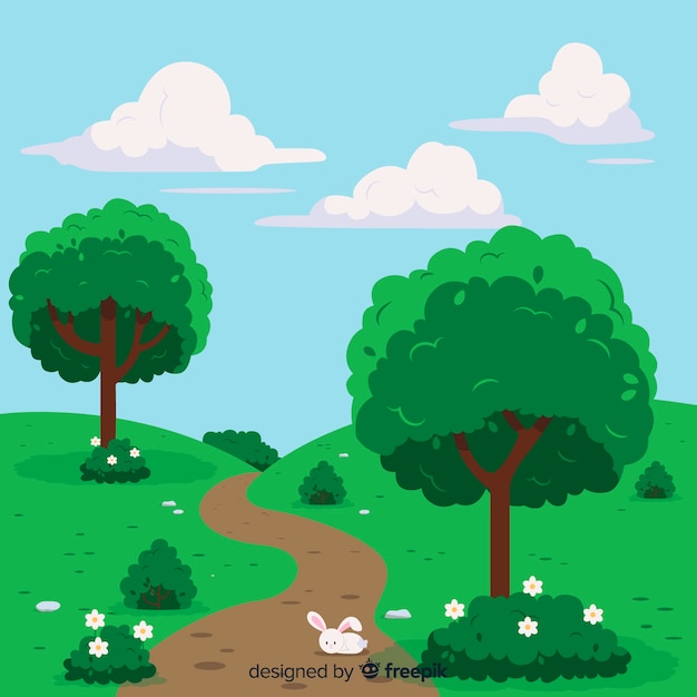 Free Vector spring landscape