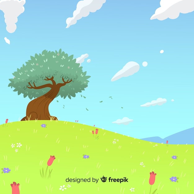 Free Vector spring landscape