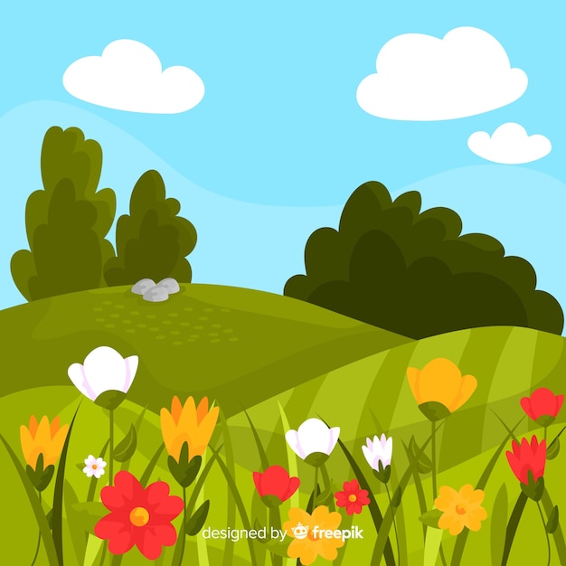 Free Vector spring landscape