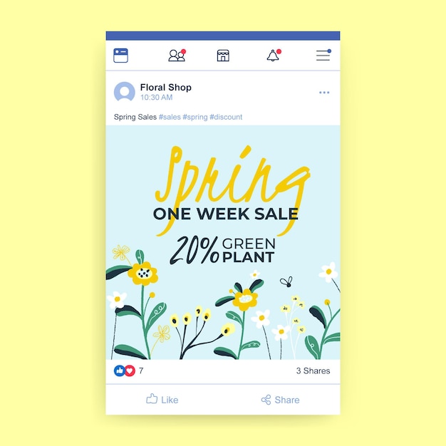 Free Vector spring sale facebook post