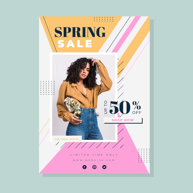 Spring sale flyer template