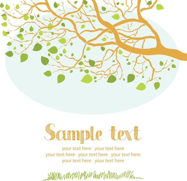 Free Vector spring tree card