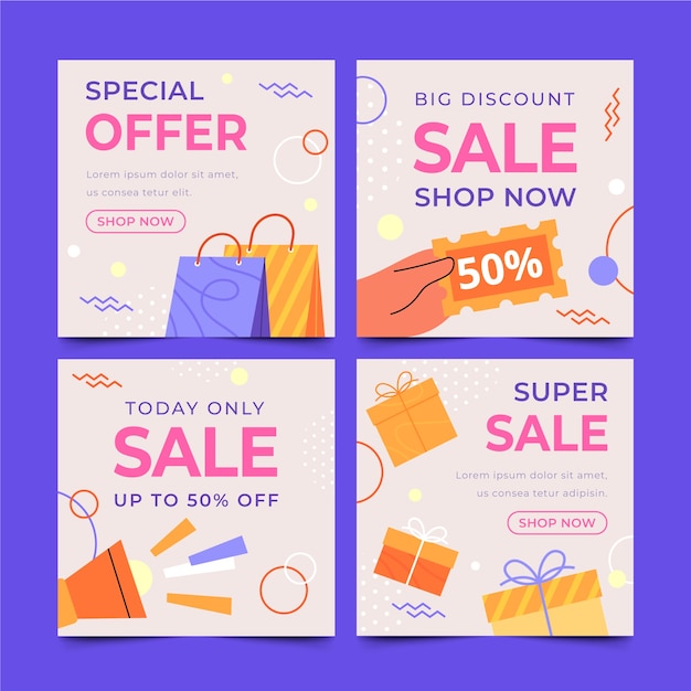 Free Vector square sale banner design