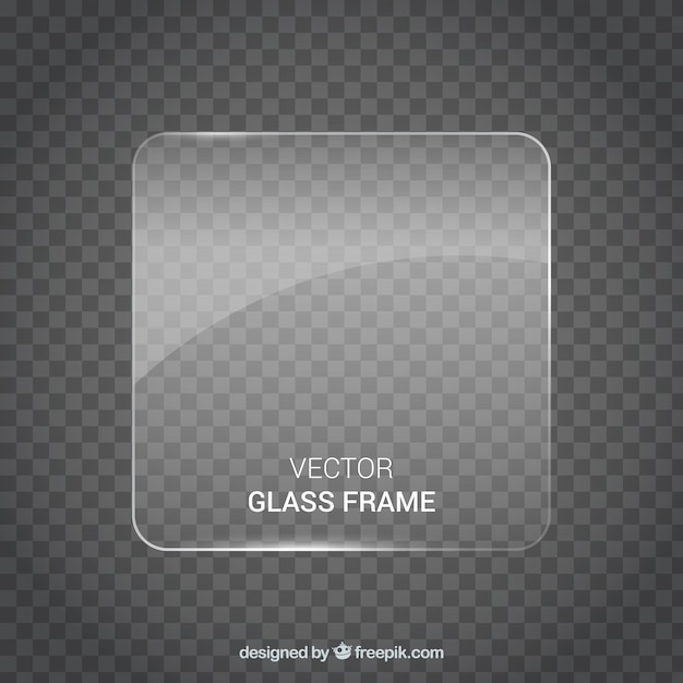 Free vector square shaped glass frame in realistic style