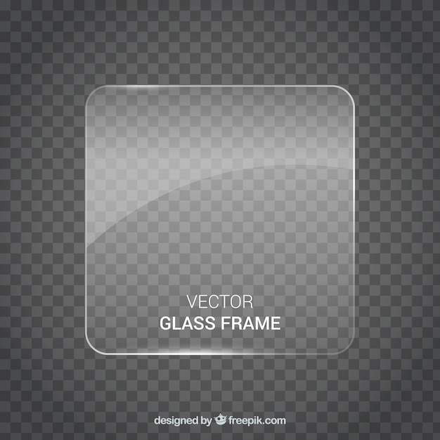 Square shaped glass frame in realistic style