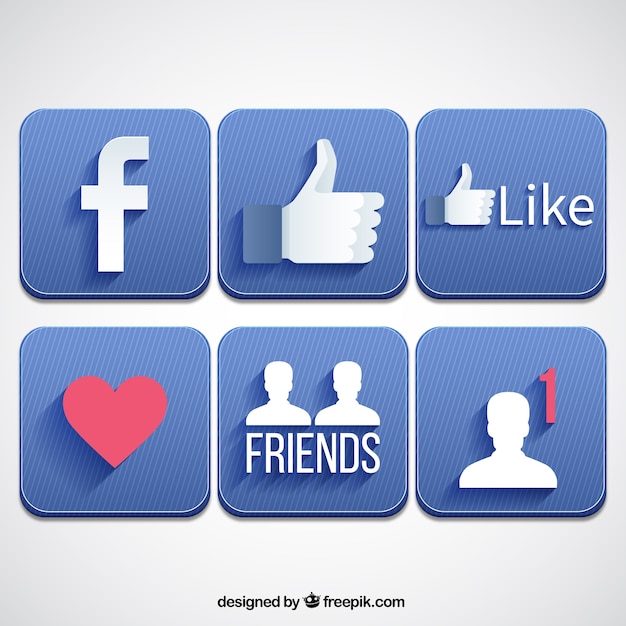 Free Vector squared facebook buttons