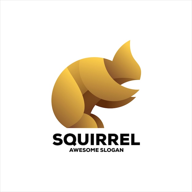 Free Vector squirrel gradient logo design illustration