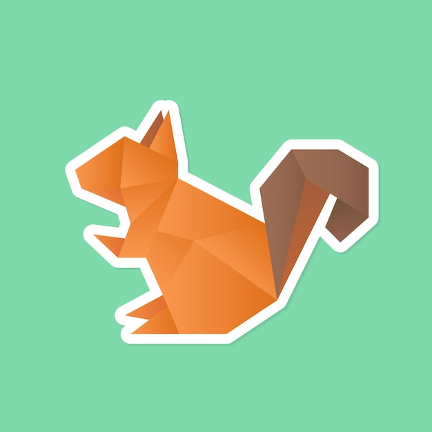 Free Vector squirrel paper craft animal sticker 