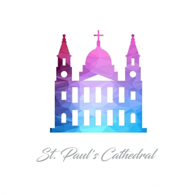 Free Vector st. paul's cathedral, polygonal shapes