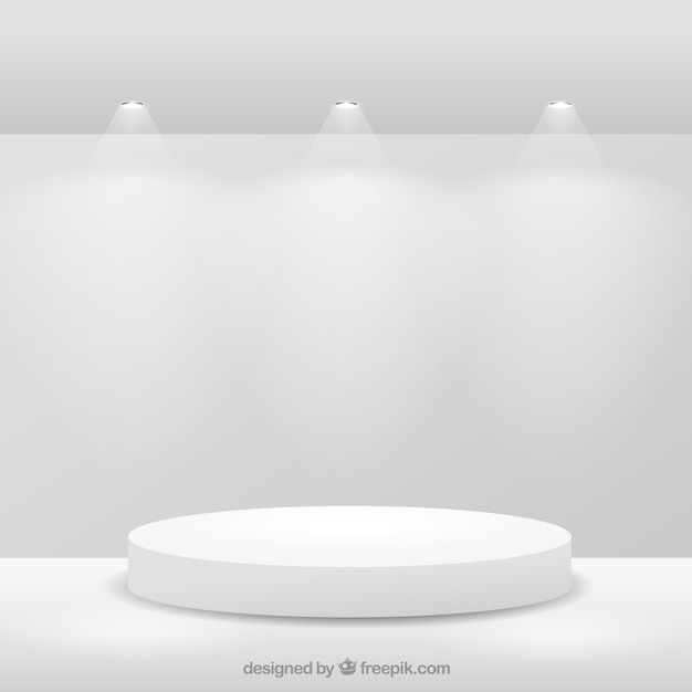 Free vector stage on white room