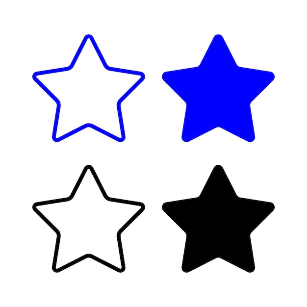 Free Vector star blue and black set