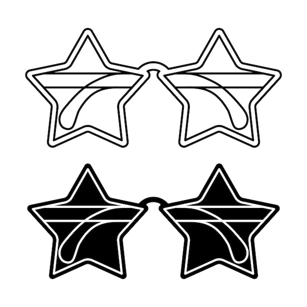 Free vector star shaped sunglasses outline and glyph