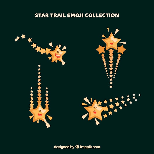 Free Vector star trail emoji collection