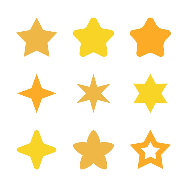 Free vector stars flat style set