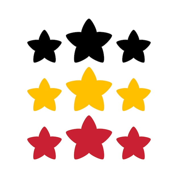 Free vector stars set of three multiple colours