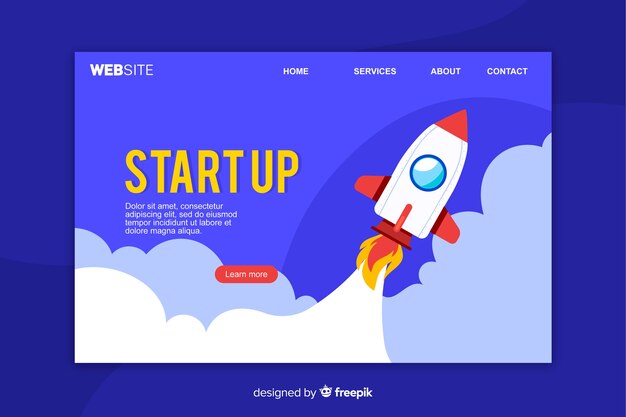 Start up landing page template