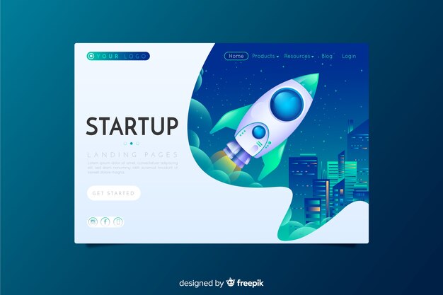 Startup landing page