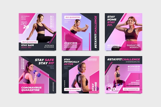Stay at home event instagram post collection template