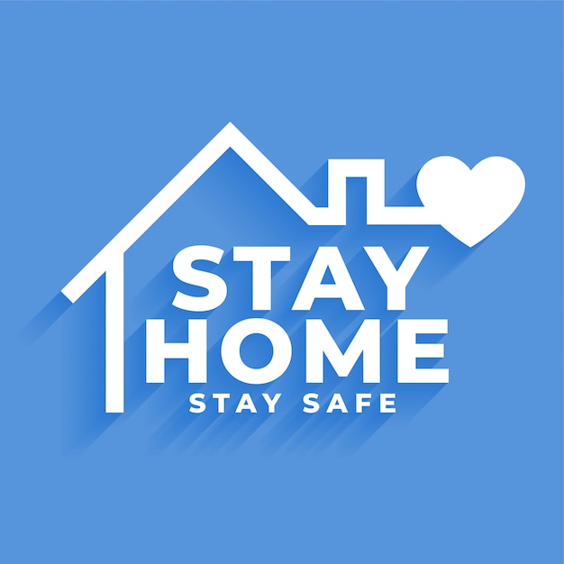 Free vector stay home and stay safe concept poster design