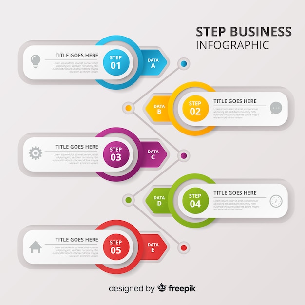 Free Vector step business infographic