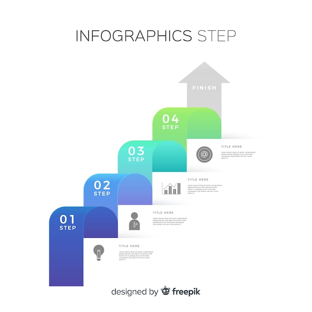 Free Vector steps infographic